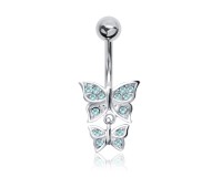 Dual Butterflies Belly Piercing BP-583