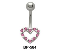 Romantic Heart Stone Set Belly Piercing BP-584
