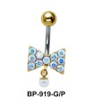 Bow with Stones Belly Piercing BP-919