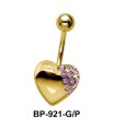 Stone Studded Heart Belly Piercing BP-921