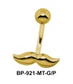 Shiny Mustache Belly Piercing BP-921-MT