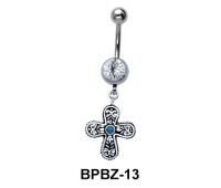 Cross Shaped Belly Piercing BPBZ-13