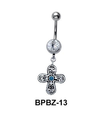 Cross Shaped Belly Piercing BPBZ-13