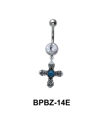 Designer Cross Belly Piercing BPBZ-14E
