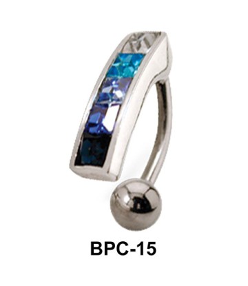 Multistone Upper Belly Piercing BPC-15