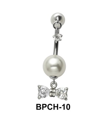 Belly Piercing with Pearl and Tiny Star BPCH-10