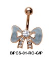 Stone Studded Bow Belly Classic Stone BPCS-01