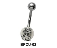  Belly Pearl with Flower Motif BPCU-02