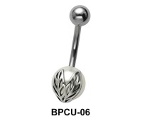Belly Pearl with Two Leaves Motif BPCU-06