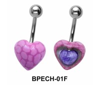 Stone Encrusted Heart Belly Piercing BPECH-01F