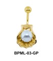 Pearl in Shell Shaped Underwater Belly Ring BPML-03