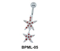 Shining Dual Star Belly Button Ring BPML-05