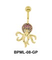 Fascinating Stone Encrusted Octopus Belly Piercing BPML-08