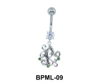 Intricately Designed Underwater Belly Button Ring BPML-09