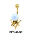 Blue Octopus with Stone Belly Button Ring BPO-04