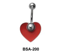 Heart Enameled Belly Piercing BSA-200