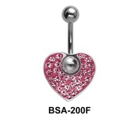 Pink Heart Belly Rainbow Piercing BSA-200F