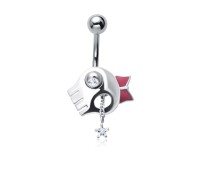 Bow Skull & Star Belly Piercing BSA-209
