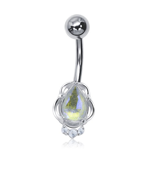 Drop Shape Shellin Shiny crystal drop shaped Belly Piercing BP-2029