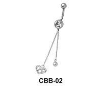 Small Heart Chained Belly Piercing CBB-02