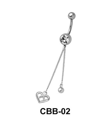 Small Heart Chained Belly Piercing CBB-02