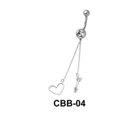 Heart and Arrow Shaped Belly Piercing CBB-04