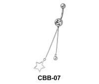 Belly Piercing with Chain, Star and Ball CBB-07