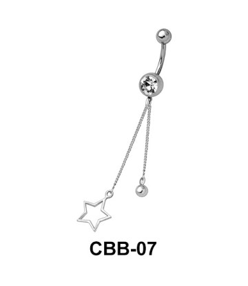 Belly Piercing with Chain, Star and Ball CBB-07