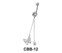 Butterfly with Chain Shaped Belly Piercing CBB-12