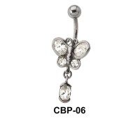 Butterfly with CZ Belly Piercing CBP-06