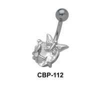 Stone Set Apple Shaped Belly CZ Crystal CBP-112
