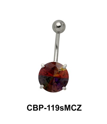 Multi Color CZ Belly Piercing CBP-119sMCZ