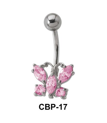 Butterfly with Stone Belly Piercing CBP-17