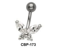 Designer Butterfly Belly CZ Crystal CBP-173
