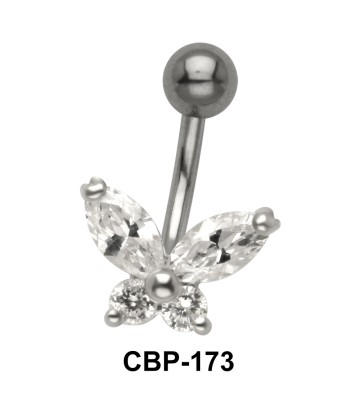 Designer Butterfly Belly CZ Crystal CBP-173