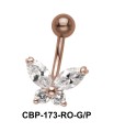Designer Butterfly Belly CZ Crystal CBP-173
