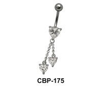 Heart Belly CZ Crystal CBP-175