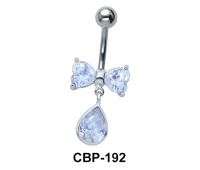 Stone Set Sizzling Bow Belly Piercing CBP-192