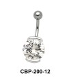 Round Shaped with CZ Belly Piercing CBP-200