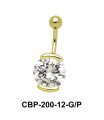 Round Shaped with CZ Belly Piercing CBP-200