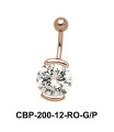 Round Shaped with CZ Belly Piercing CBP-200