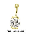 Round Shaped with CZ Belly Piercing CBP-200