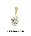 Round Shaped with CZ Belly Piercing CBP-200