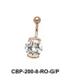 Round Shaped with CZ Belly Piercing CBP-200