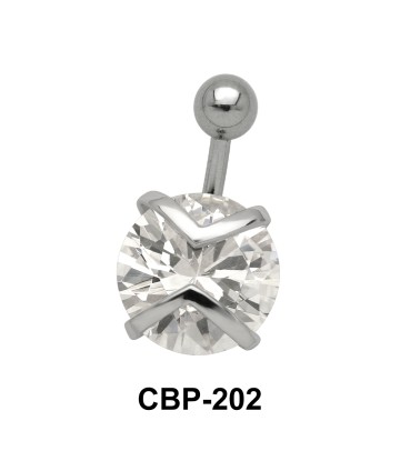 Round Shaped with CZ Belly Piercing CBP-202