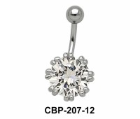Flower Designed Belly CZ Crystal CBP-207-12