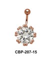 Flower Designed Belly CZ Crystal CBP-207-15