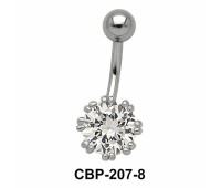Flower Designed Belly CZ Crystal CBP-207-8