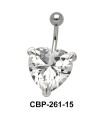 Prong Set Heart Belly CZ Crystal CBP-261