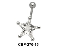 Star Belly Prong Set CZ Crystal CBP-270